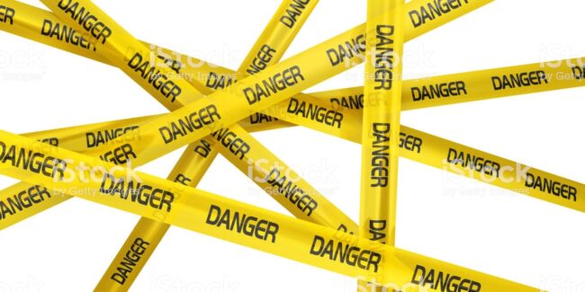 3d render Danger Tape (isolated on white and clipping path)