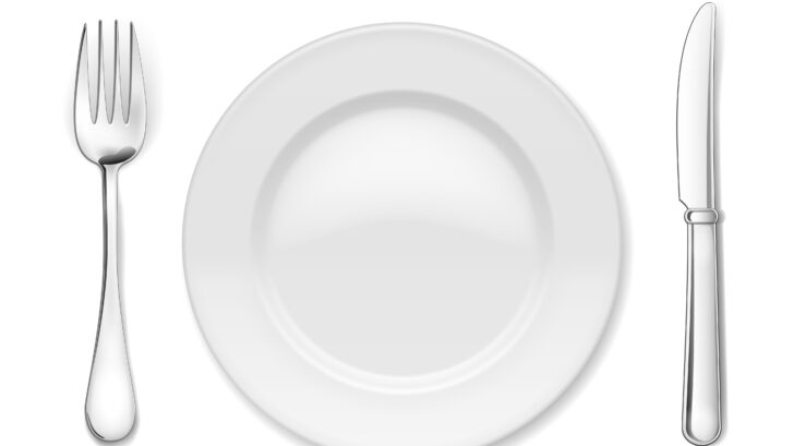 Plate with cutlery